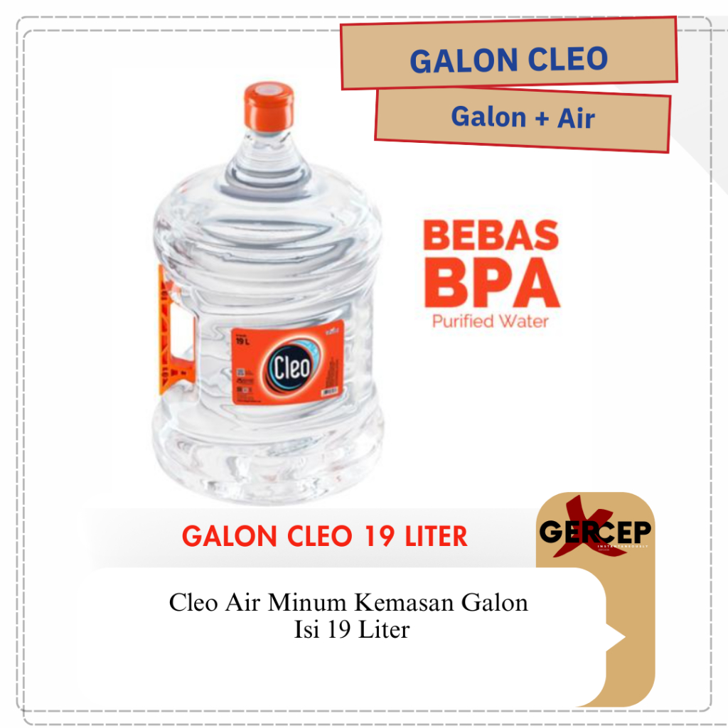 Jual Air Galon Cleo 19 Liter / Galon Cleo (Air + Galon + Tissue ...