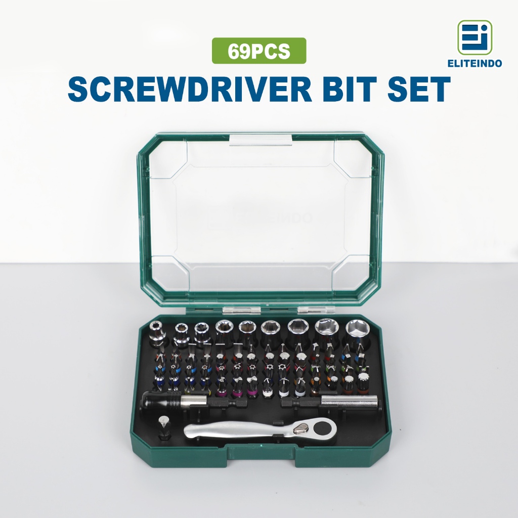 Jual ELITEINDO Set Obeng & Kunci Sok 69Pcs Lengkap Praktis Tool Box ...
