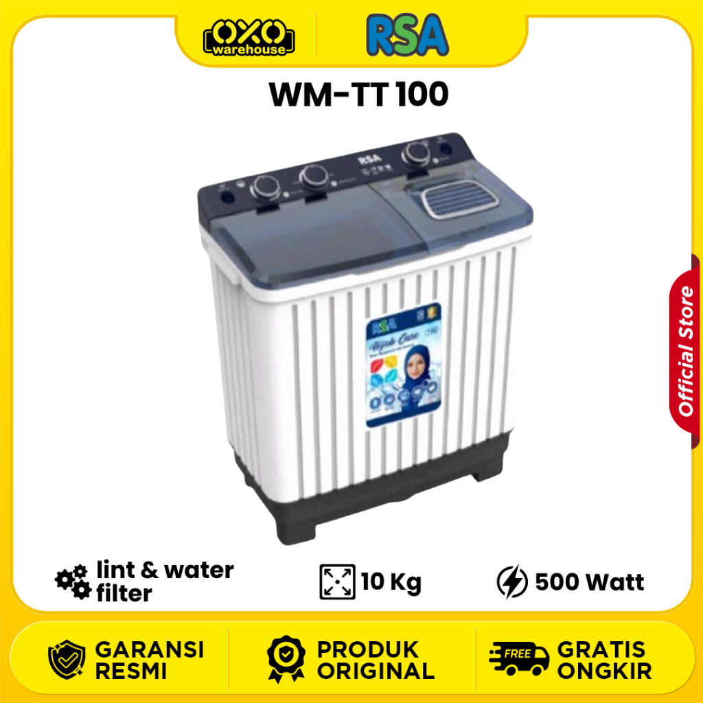 Jual RSA Mesin Cuci Twin Tub WM-TT-100 – Kapasitas 10 Kg Desain Modern ...