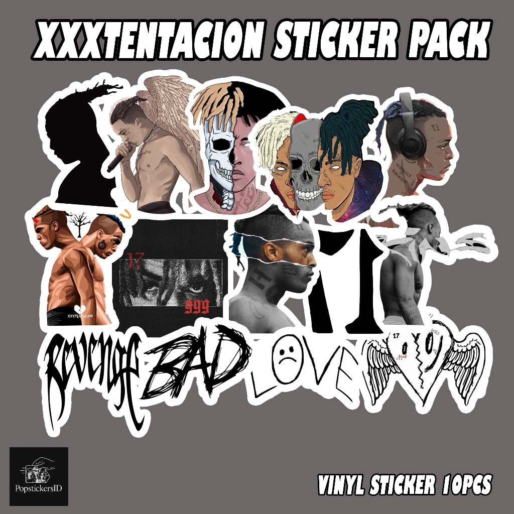 Jual Sticker Pack XXXTENTACION Isi 10 Pcs | Stiker Rapper Hip Hop ...