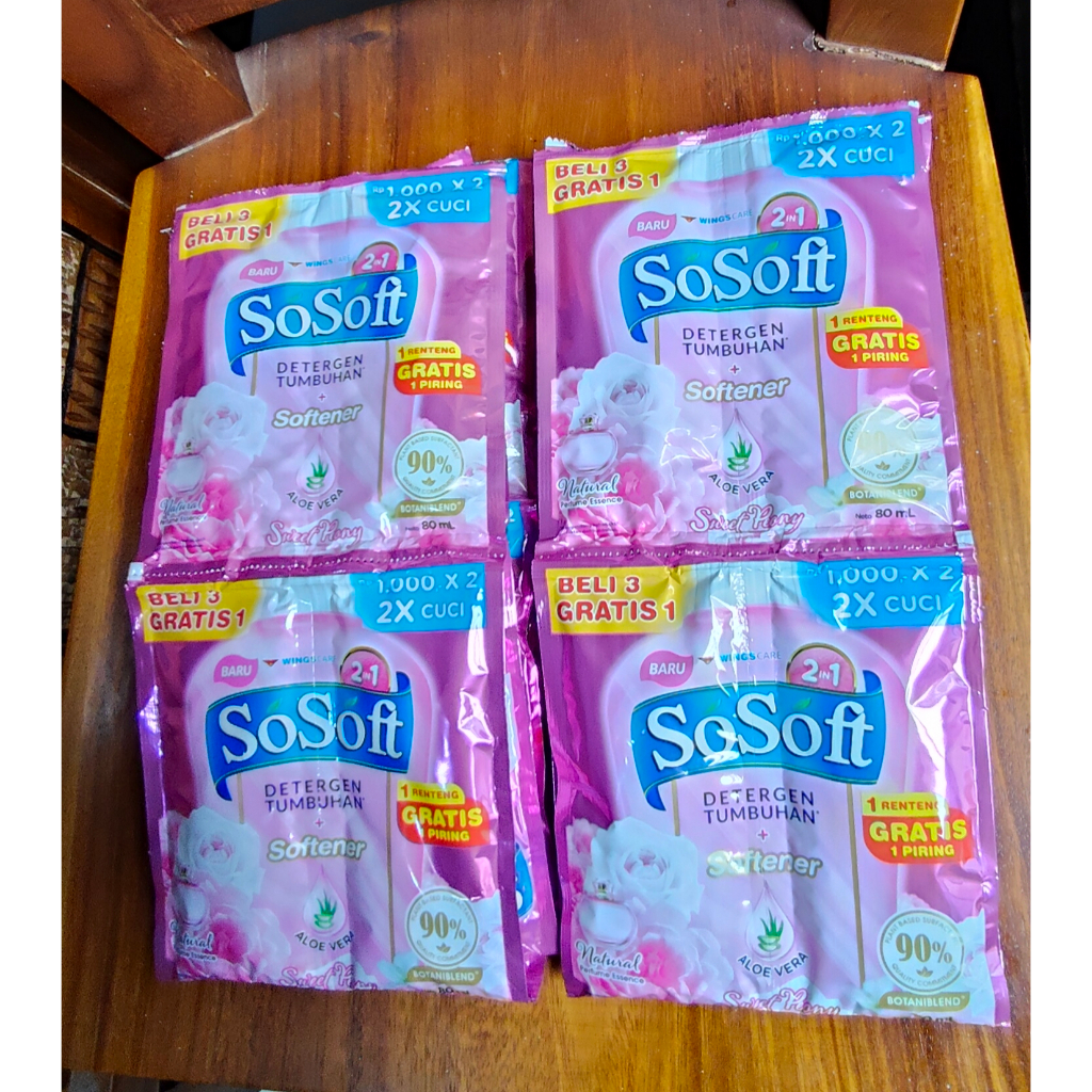 Jual Sosoft Detergen Renceng Isi 16 sachet 80ml | Shopee Indonesia