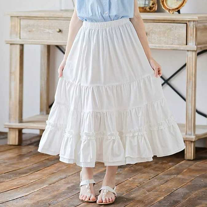 Jual Loveeme Rok Maxi Aksen 3 Susun Model A-line Anak Perempuan Bahan ...