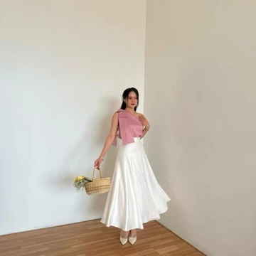 Rok Himari Skirt Korean Style Bahan Vilvet Ada Tali Bisa Di Pakek 2 Model Bahan Mngkilat Jatuh