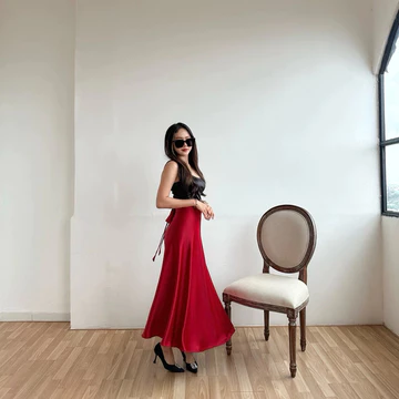 Rok Himari Skirt Korean Style Rok Flare Lilit Skirt Rok Lilit Satin Wrap Skirt Rok Lilit Polos