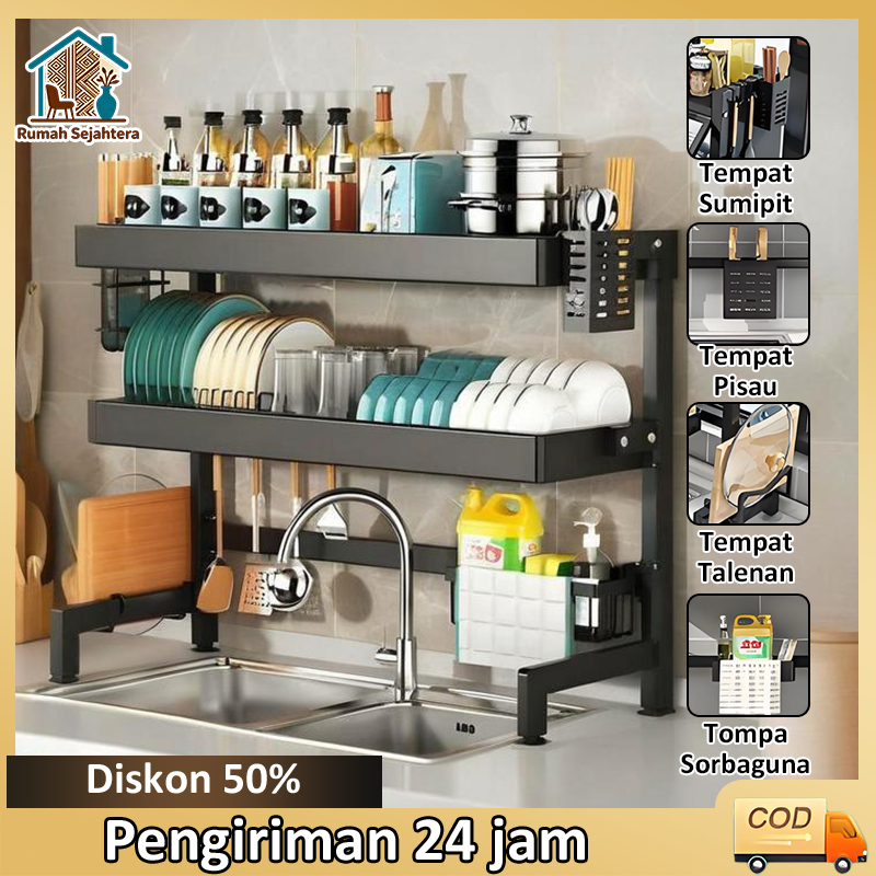 Jual [COD]Berani Rak Dapur Stainless Rak Pengering Piring Rak Piring ...