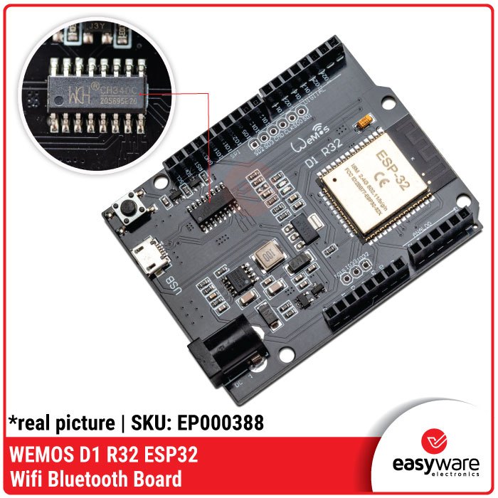 Jual WEMOS D1 R32 ESP32 WEMOS D1 R32 ESP32 WIFI BLUETOOTH | Shopee ...