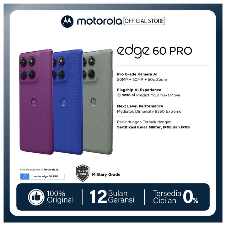 Motorola Edge 60 Pro 5G 12/256GB - 19 Moto AI - MTK Dimensity 8350 Extreme - 6.7