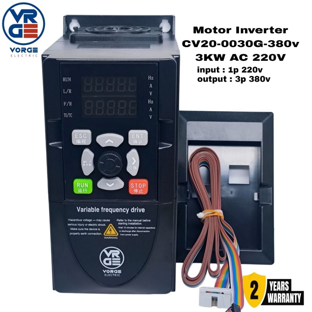 Jual Motor Inverter CV20-0030G-380v 3KW AC 220V 1P - 380V 3P Single ...