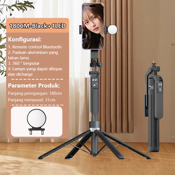 Probis A14 Tripod Selfie 4 Kaki Serbaguna 1.8m Tiang Ponsel Dilengkapi Dengan Remote Bluetooth