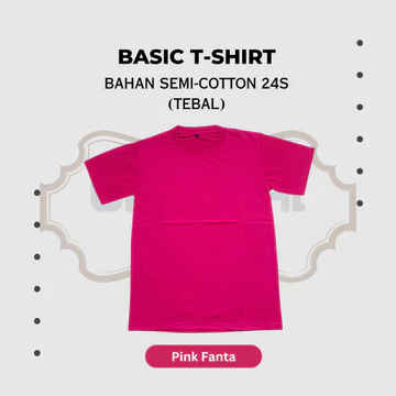 Tebal Kaos Polos Pria Wanita Lengan Pendek Semi Cotton 24s Premium Reguler Fit Dewasa Lembut
