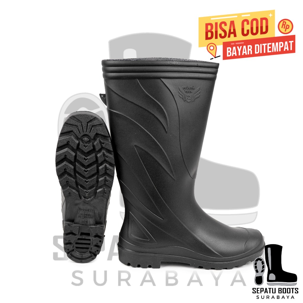 Jual Sepatu Boot Tinggi SHOGUN 818 Hitam Penthel Boots Sol Pul Pool ...