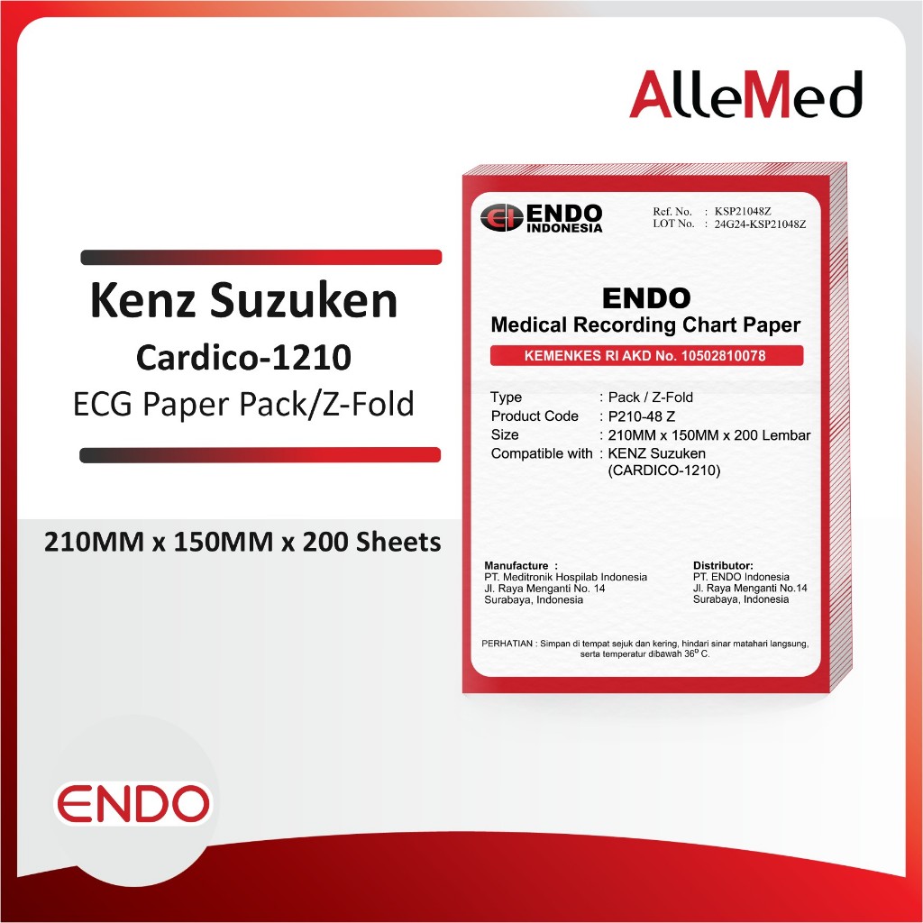 Jual ENDO ECG Paper 210mm x 150mm x 200 Lembar - For Kenz Suzuken ...