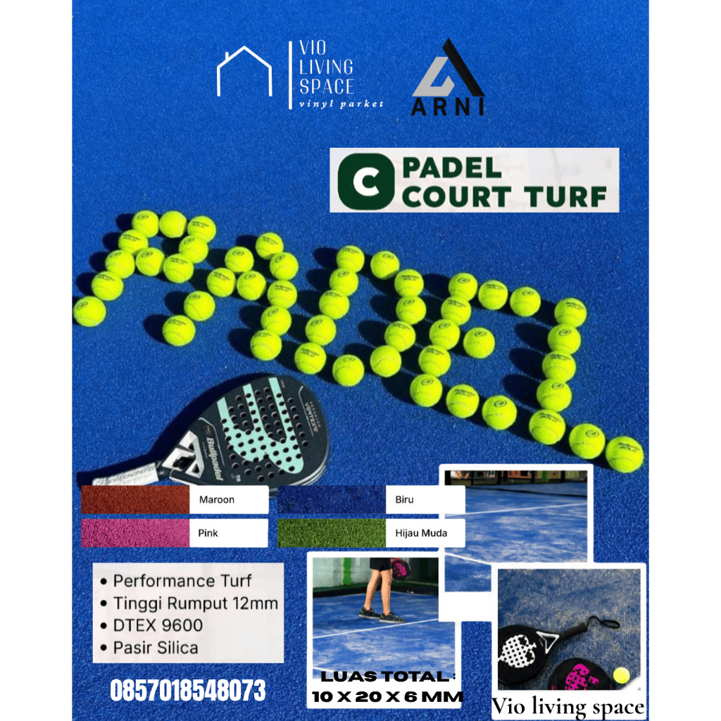 Jual PADEL COURTS / LAPANGAN PADEL 10M X 20M RUMPUT SINTETIS KHUSUS ...