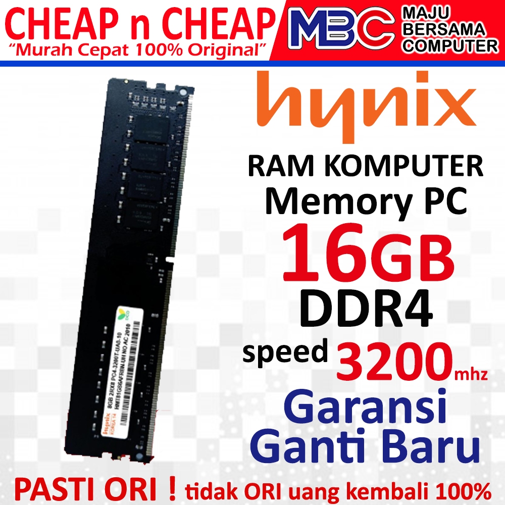 Jual Ram PC HYNIX DDR4 16GB 3200mhz - RAM Memory Komputer PC Dekstop ...