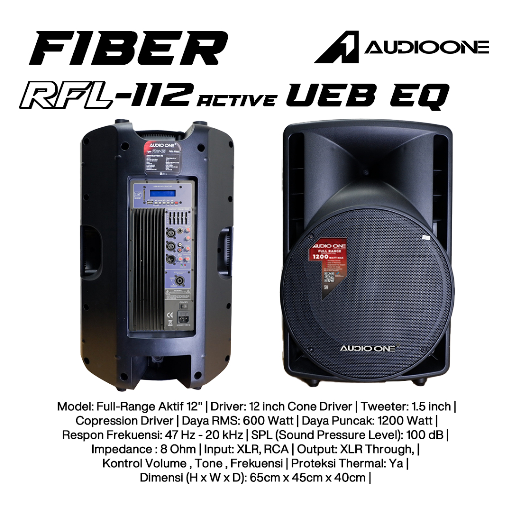 Jual Speaker Fiber H 115 AUDIO ONE Bluetooth Super Bass Aktif