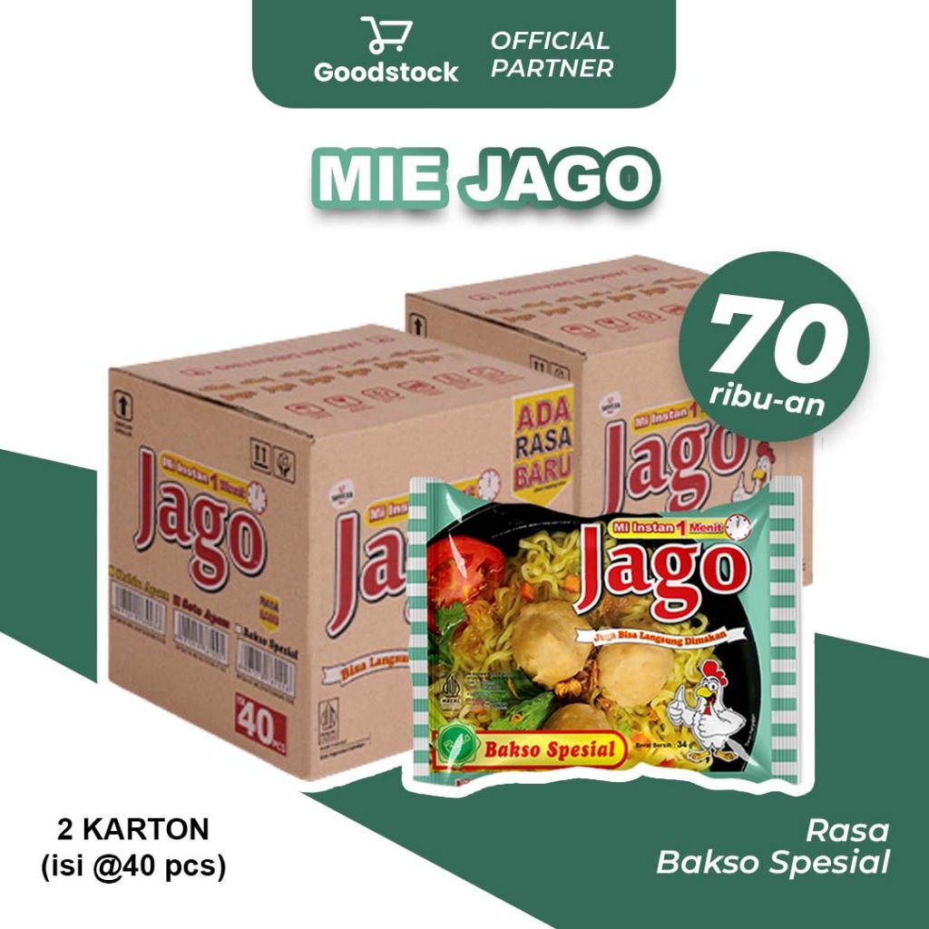 Jual (BELI 2 DUS Isi 80pcs) MIE JAGO Rasa Bakso Spesial - Mie Instan ...