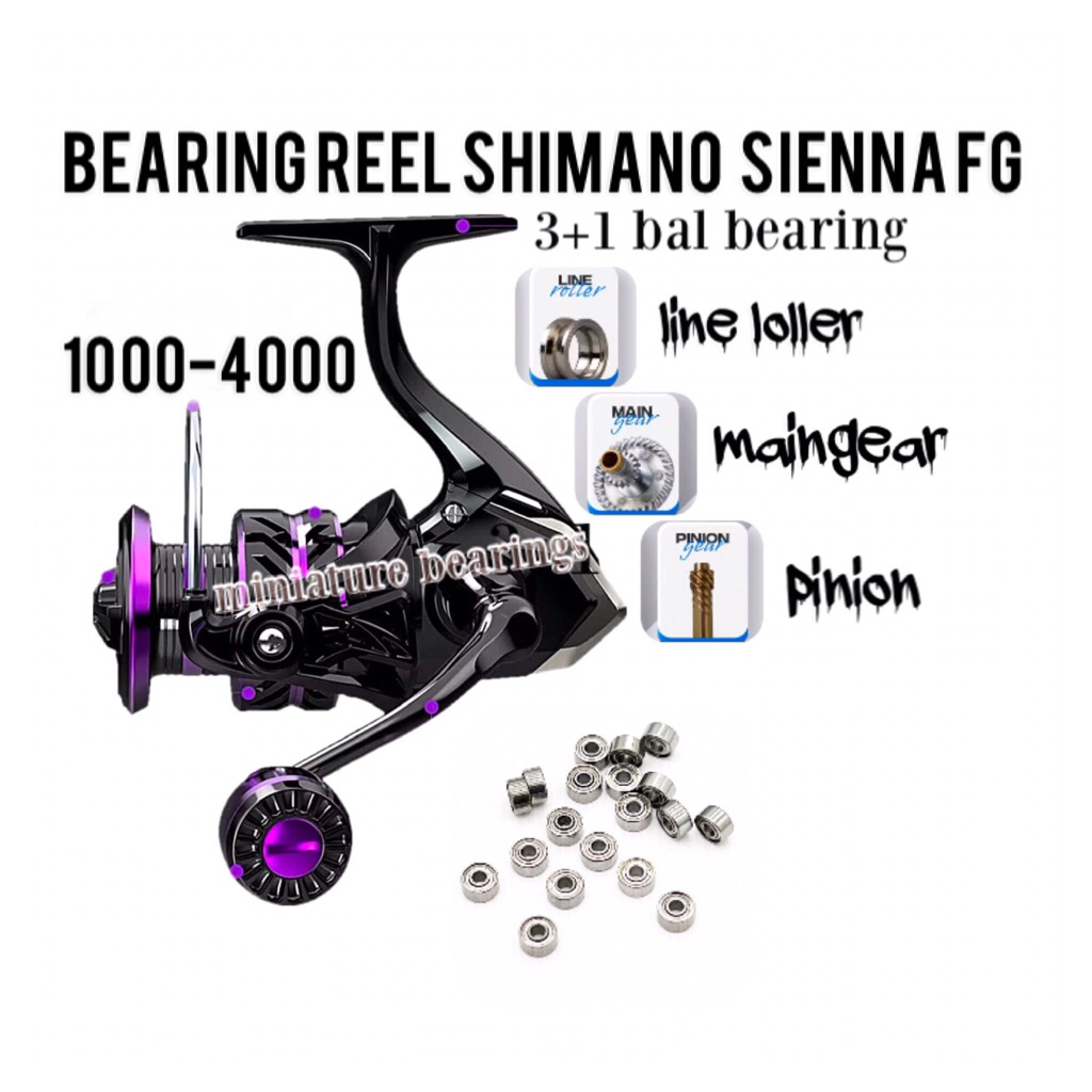 Jual bearing reel shimano sienna Fg type 1000+4000 3+1 Ball bearing |  Shopee Indonesia