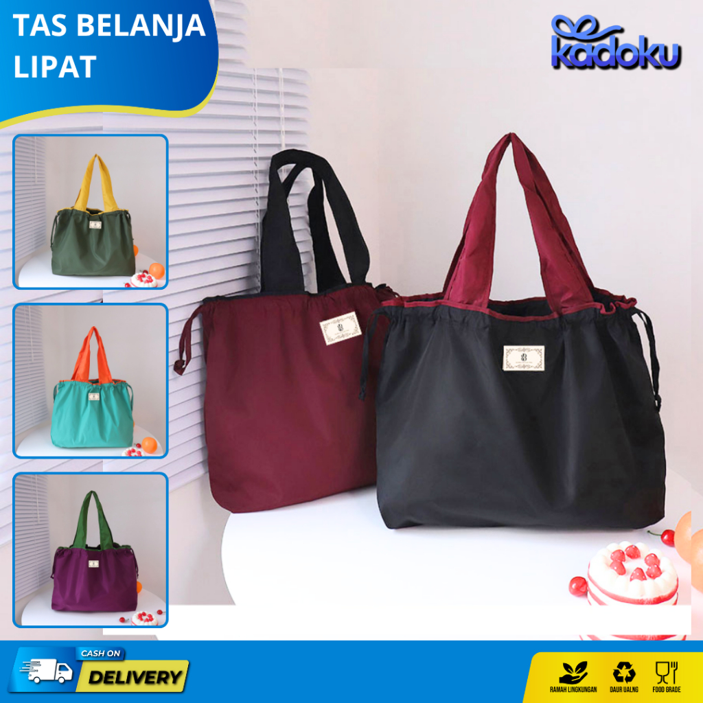 Jual Tas Belanja Lipat / Shopping Bag Anti Air Serbaguna / Tas Lipat ...