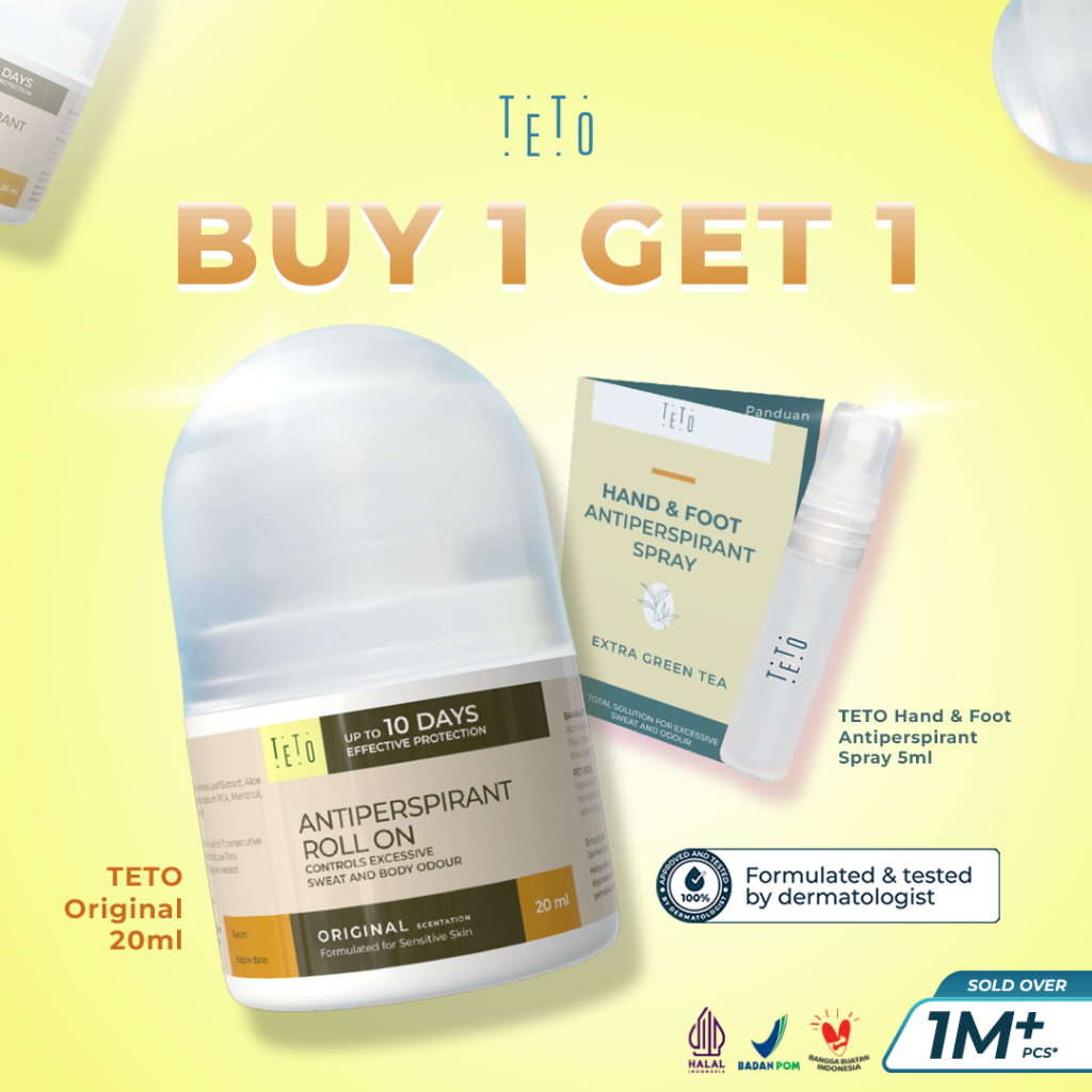 Jual [BUY 1 GET 1 FREE] TETO Antiperspirant Bukan Deodorant Roll On ...