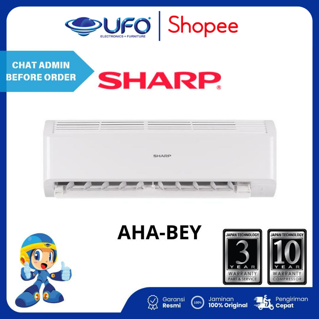 Jual AC SHARP 1 PK STANDART SUPERJET GARUDA SERIES AHA9BEY2 | Shopee ...