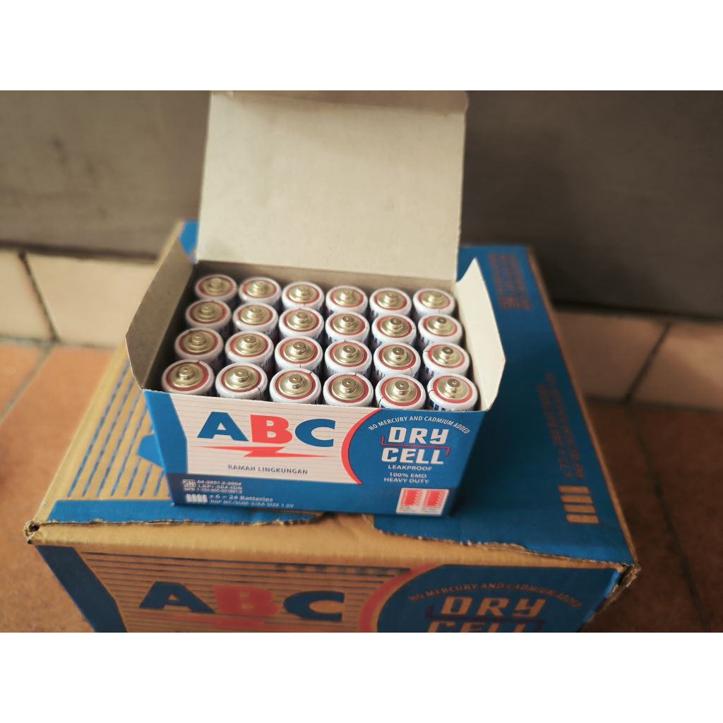 Jual 1 BOX ( ISI 24 PCS ) BATERAI ABC BIRU R6 ZINK AA !! BATRE BATERE ...