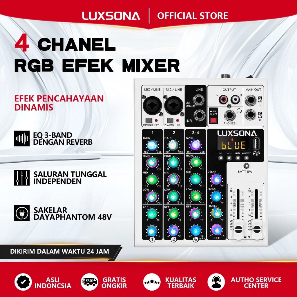 Jual LUXSONA misker 4 saluran/Mixer Cahaya Dinamis Tiga Warna/mixer ...
