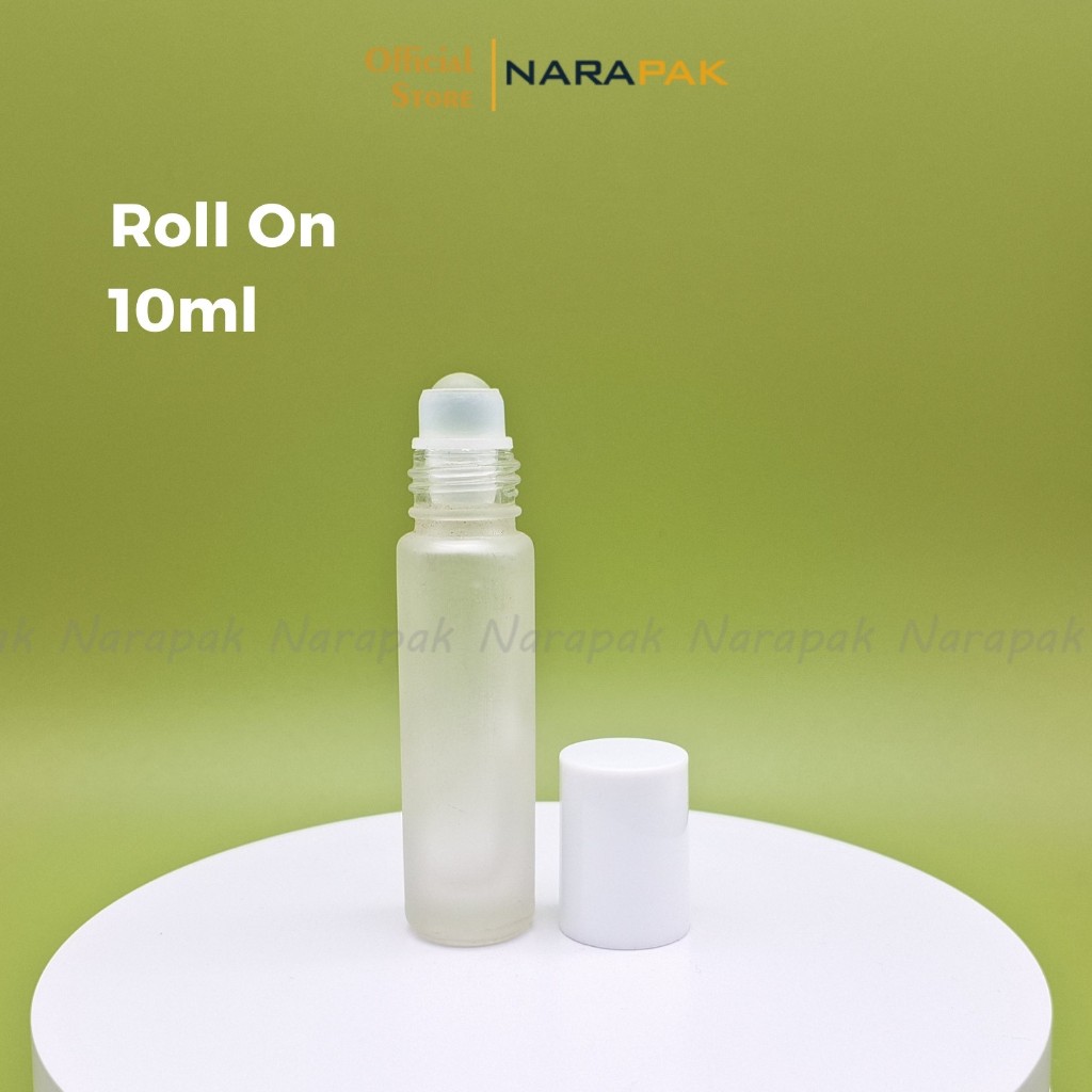 Jual Botol Roll On 10ml Kaca Frosted DOF Tutup Putih Botol Parfum Oles ...