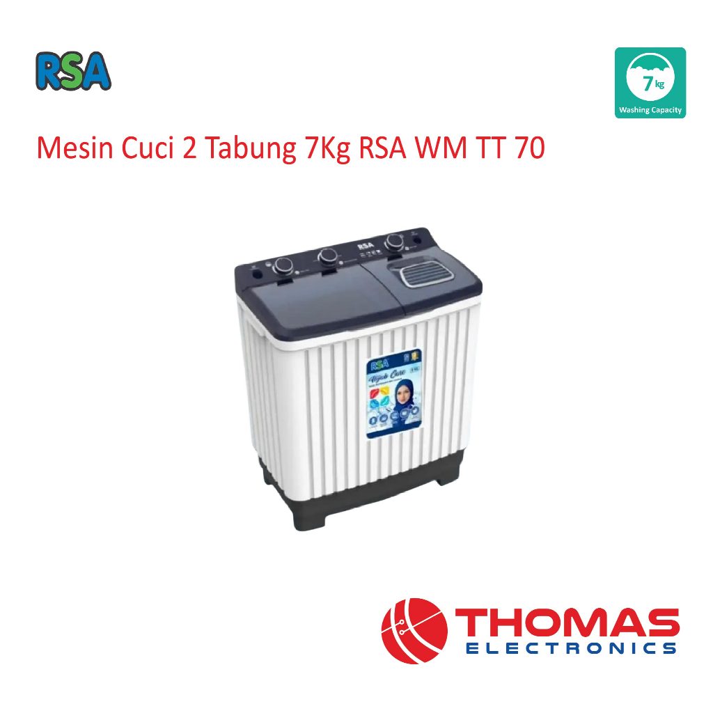 Jual Mesin Cuci 2 Tabung Twin Tub 7 Kg RSA WMTT70 WM TT 70 Hijab Wash ...
