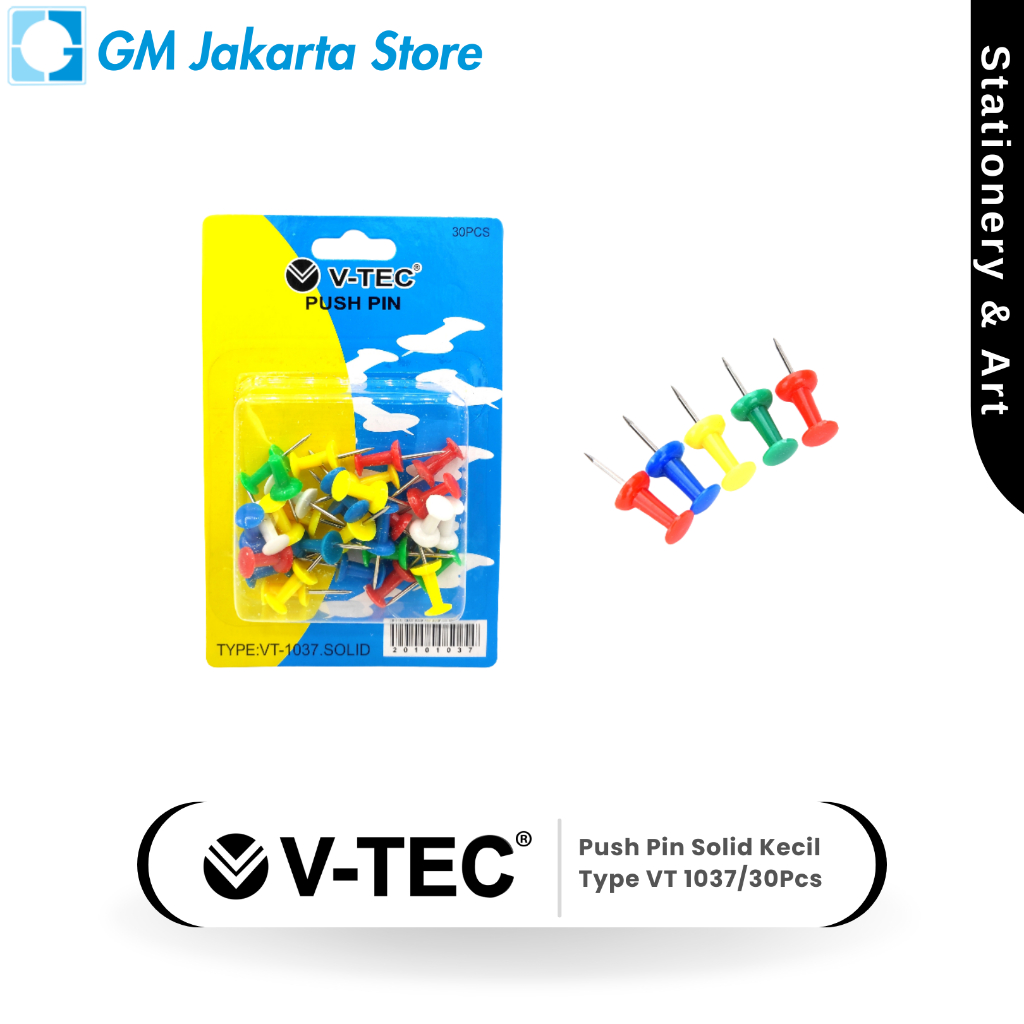 Jual V-TEC Push Pin Solid Kecil Type VT 1037/30Pcs | Shopee Indonesia
