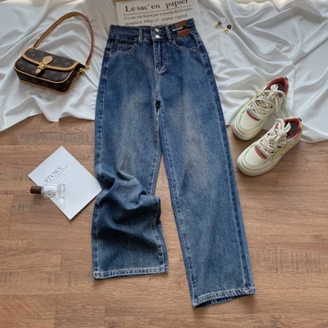 Elegan.Girl Cleana Kulot Jeans Panjang Wanita Reguler Straigth Celana Gombrone Loose Pant