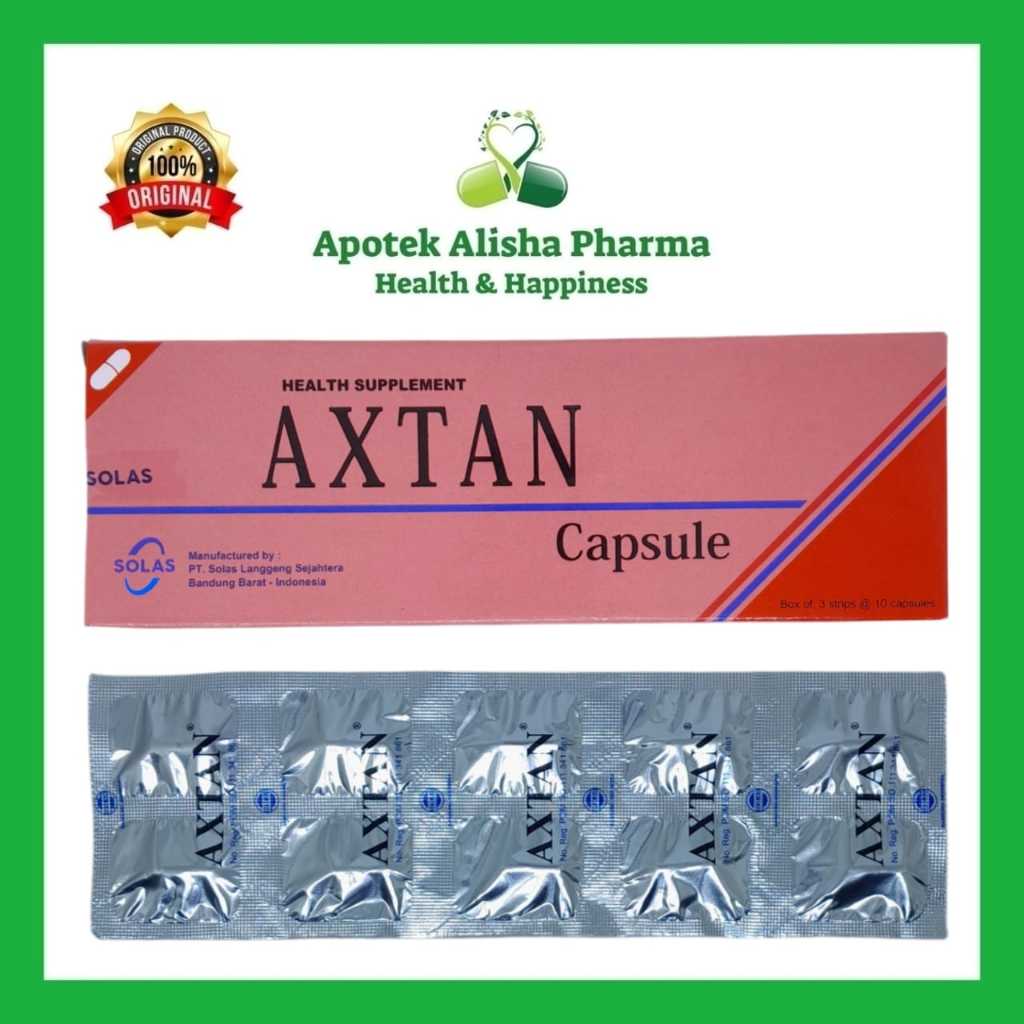 Jual Axtan Kapsul Box isi 30 dan Strip 10 Kapsul Natural Astaxanthin ...
