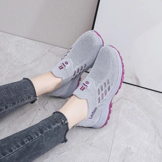 CZA Y619 Free Box Sepatu wanita Sepatu Sneakers Wanita Sepatu Sport Sneakers Santai Wanita Sepatu Sport Tanpa Tali Polos Import/Sneakers Santai Wanita LV0190 Sepatu Sport Wanita Sepatu Rajut Wanita