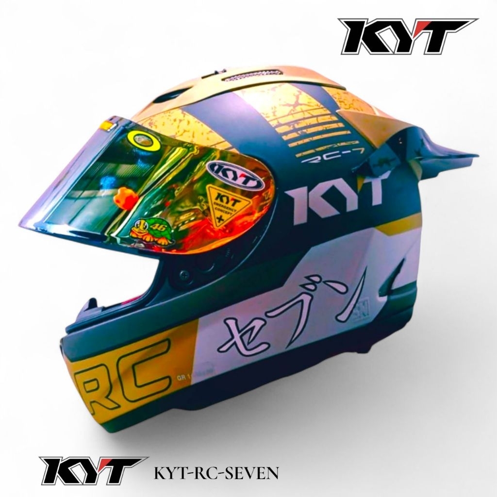 Jual Helm KYT rc seven rc7 #17 gold matt paket ganteng 100% original ...