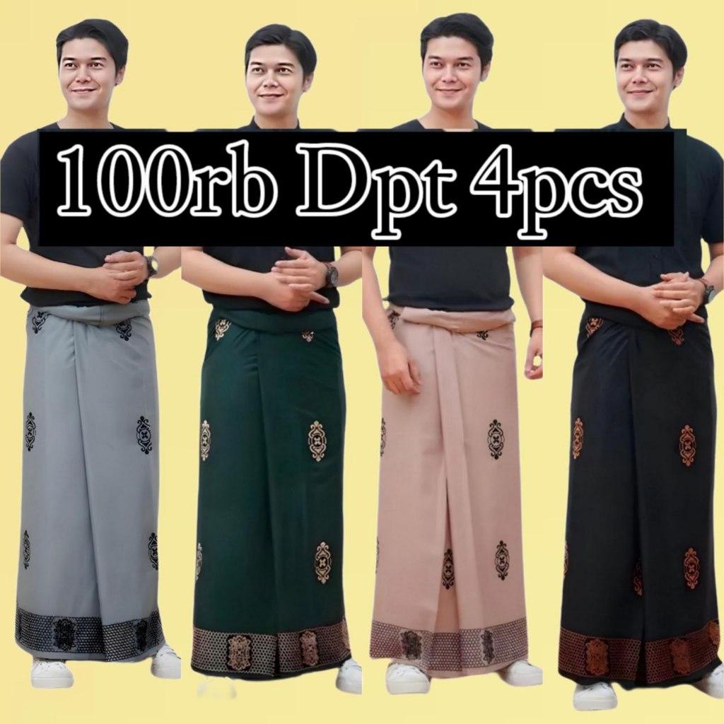 Sarung Batik Dewasa 4pcs 100ribuan Pria Wanita Promo Hemat Motif Terbaru Terlaris Sarwon Gus Iqdam
