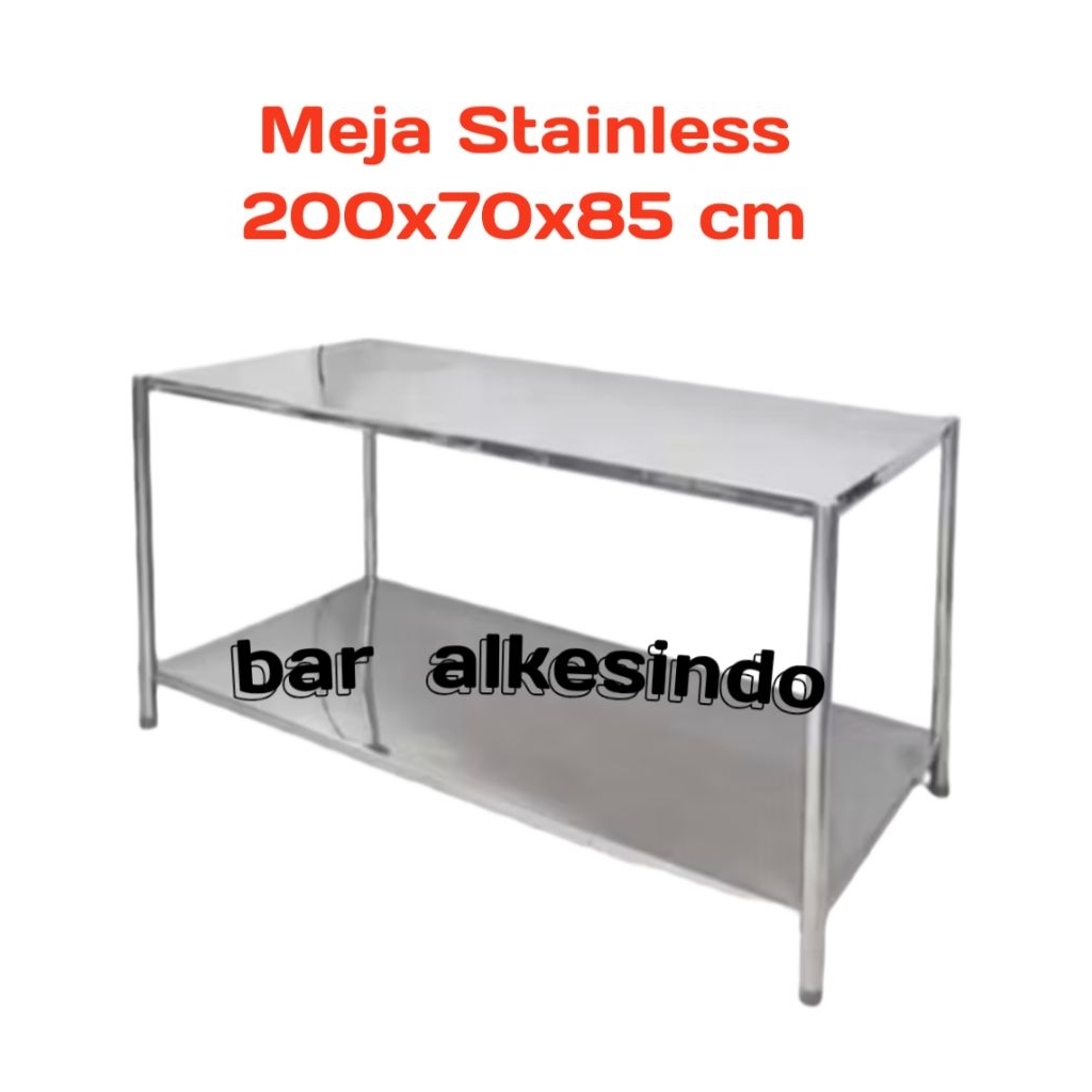 Jual Meja Dapur Stainless 200x70x85cm | Meja Serbaguna Stainless | Meja ...