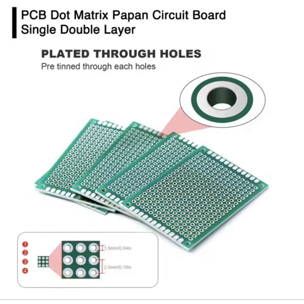 Jual PCB Dot Matrix 4x6 CM Papan Circuit Board Lubang Single Double ...