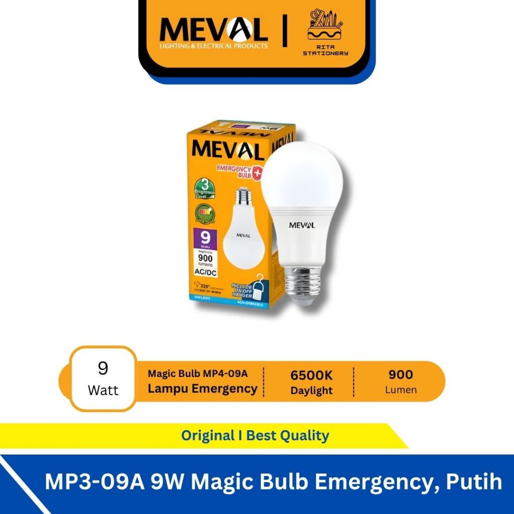 Jual Meval Lampu Bohlam darurat Magic Bulb LED Emergency Light MP3-09A ...