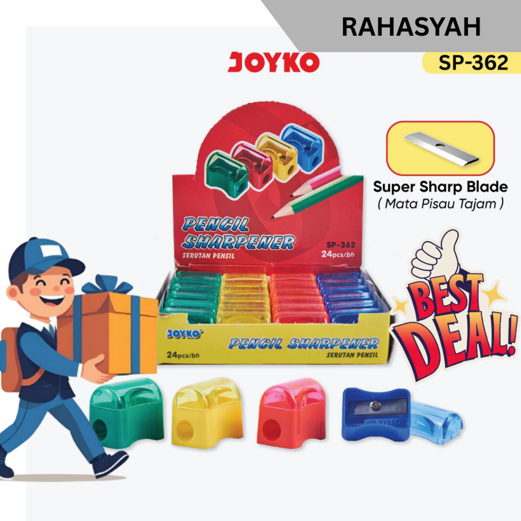 Jual pengrautan pensil Joyko SP-362 Sharpener Rautan Roti 1 Pack Mata ...