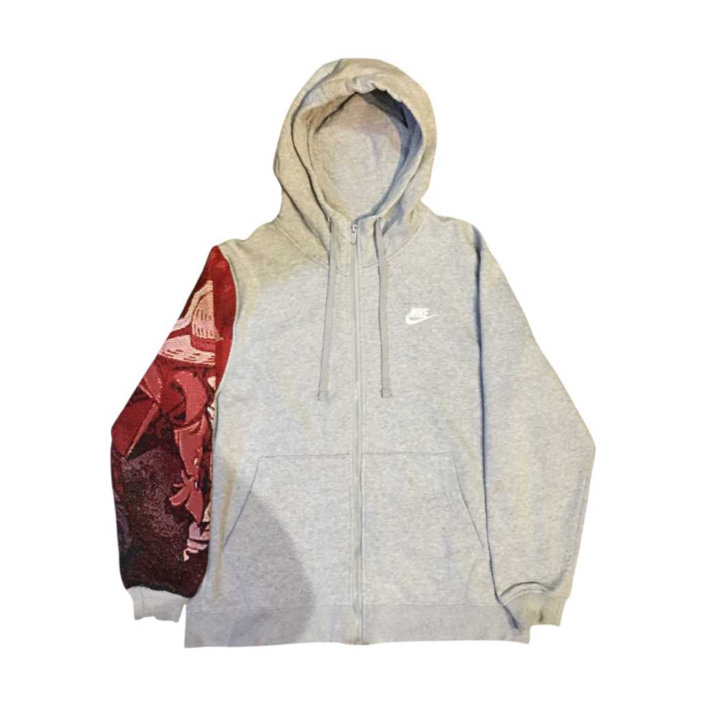 Jual Nike Zippper Hoodie Rework (Reworked) Anime Grey 1/1 | Shopee ...