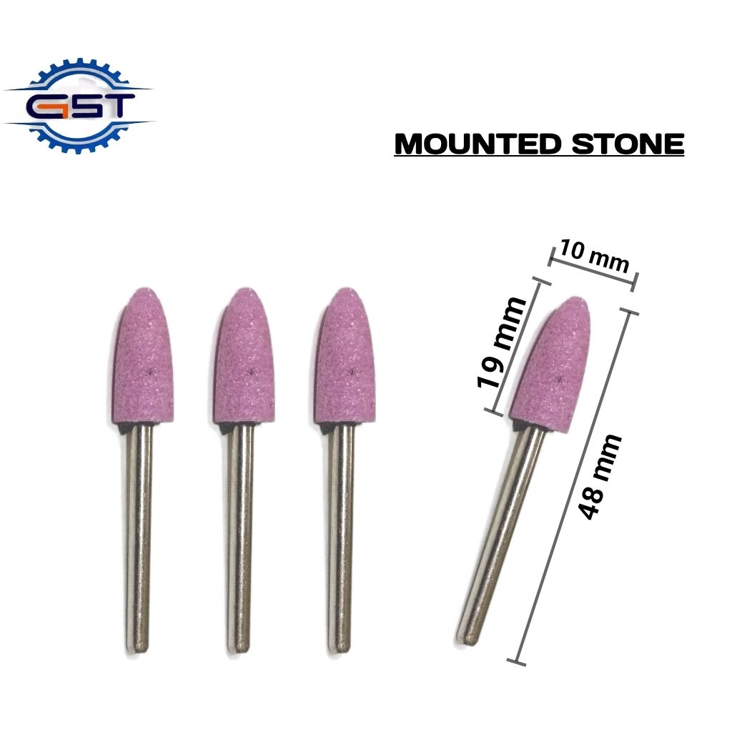 Jual Grindstone 3×10 batu asah pink mounted stone 10mm shank 3mm mata ...