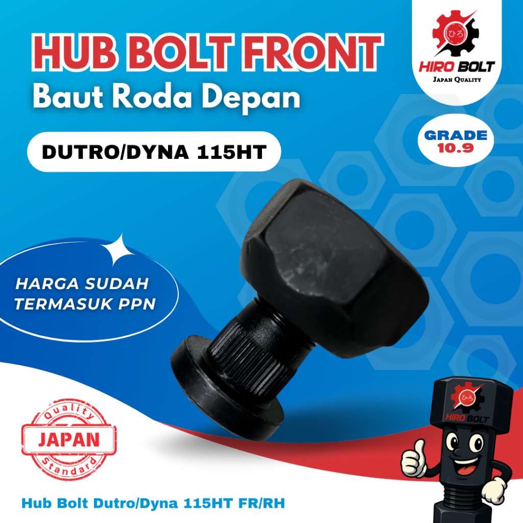 Jual Hub Bolt / Baut Roda Depan Toyota Dyna / HINO Dutro 110 / 115 ...