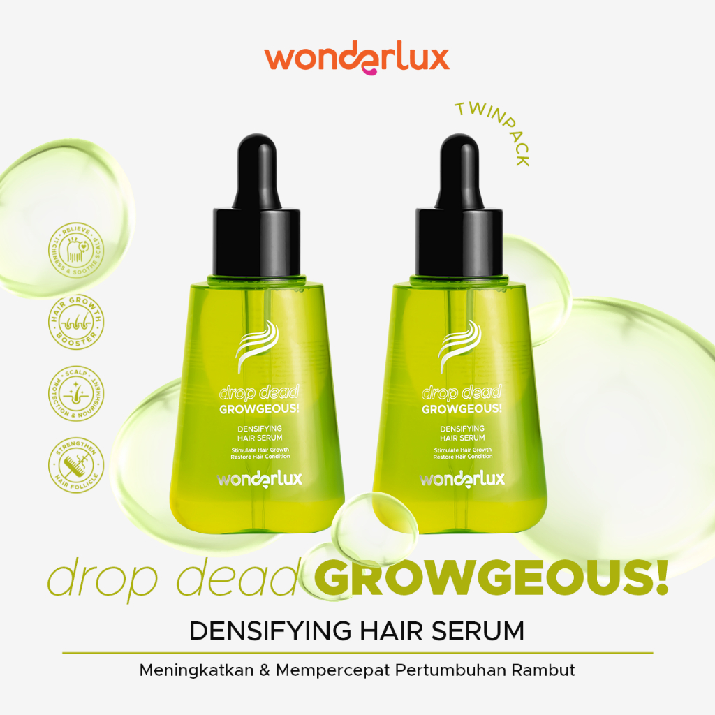 Jual [TWIN PACK] Wonderlux Drop Dead Growgeous! Densifying Hair Serum ...