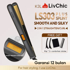 LivChic Official 2IN1 LS303 Catok Rambut Untuk Meluruskan Keriting Ringan Alat Pengeriting