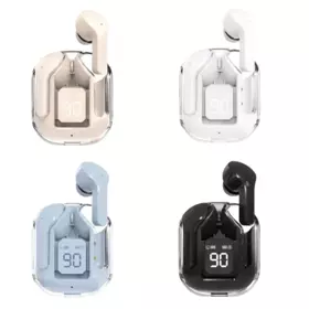 Headset TWS Hifi V8 Earphone Handsfree Bluetooth Wireless Air31 Keren Transparan Bening