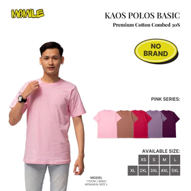 Kaos Polos Cotton Combed 30S Lengan Pendek Oneck Unisex Pink Series