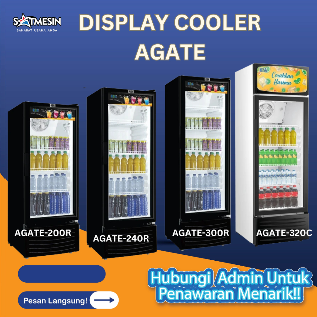 Jual RSA Agate-200N / Agate200N / Agate 200N Showcase Minuman 3 rak ...