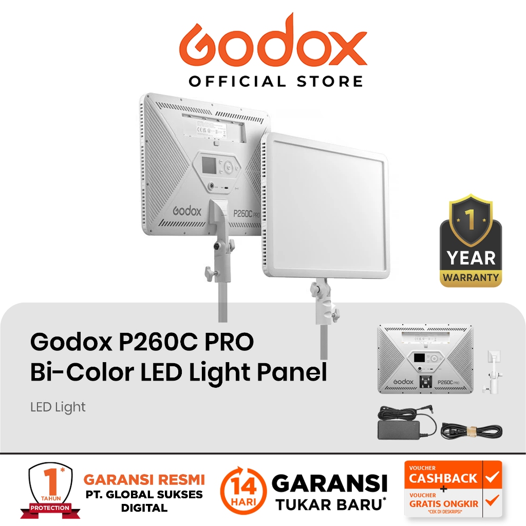 Jual Godox P260C PRO Bi-Color LED Light Panel Godox P 260C P260 C LED ...