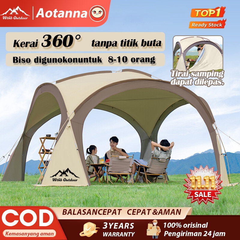 Tenda Dome Camping tenda kubah 8-10 Orang Anti Air & UV Protection Cocok untuk Outdoor Piknik