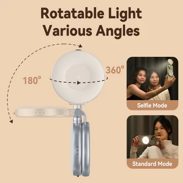 TELESIN Lampu Halo Magnetic Selfie Ring Light Tri Color Rechargeable S5 BGD 01 Silver