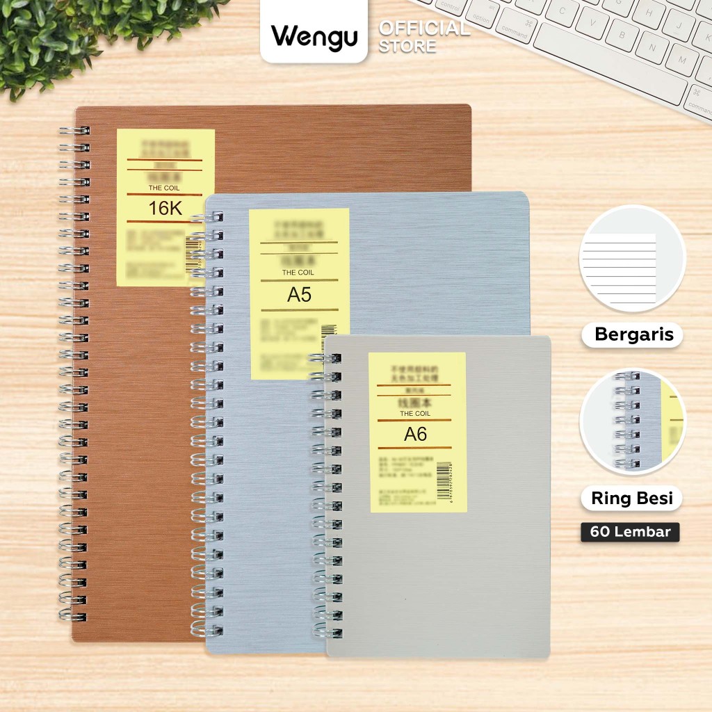 Jual [BARU] WENGU Notebook A6 A5 B5 Ring Besi Isi 60 Lembar Bergaris ...